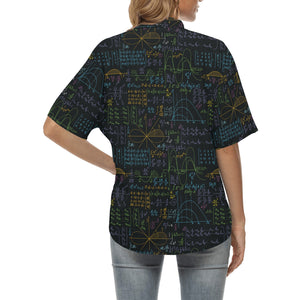 Math Pattern Print Design 04 Women's All Over Print Hawaiian Shirt