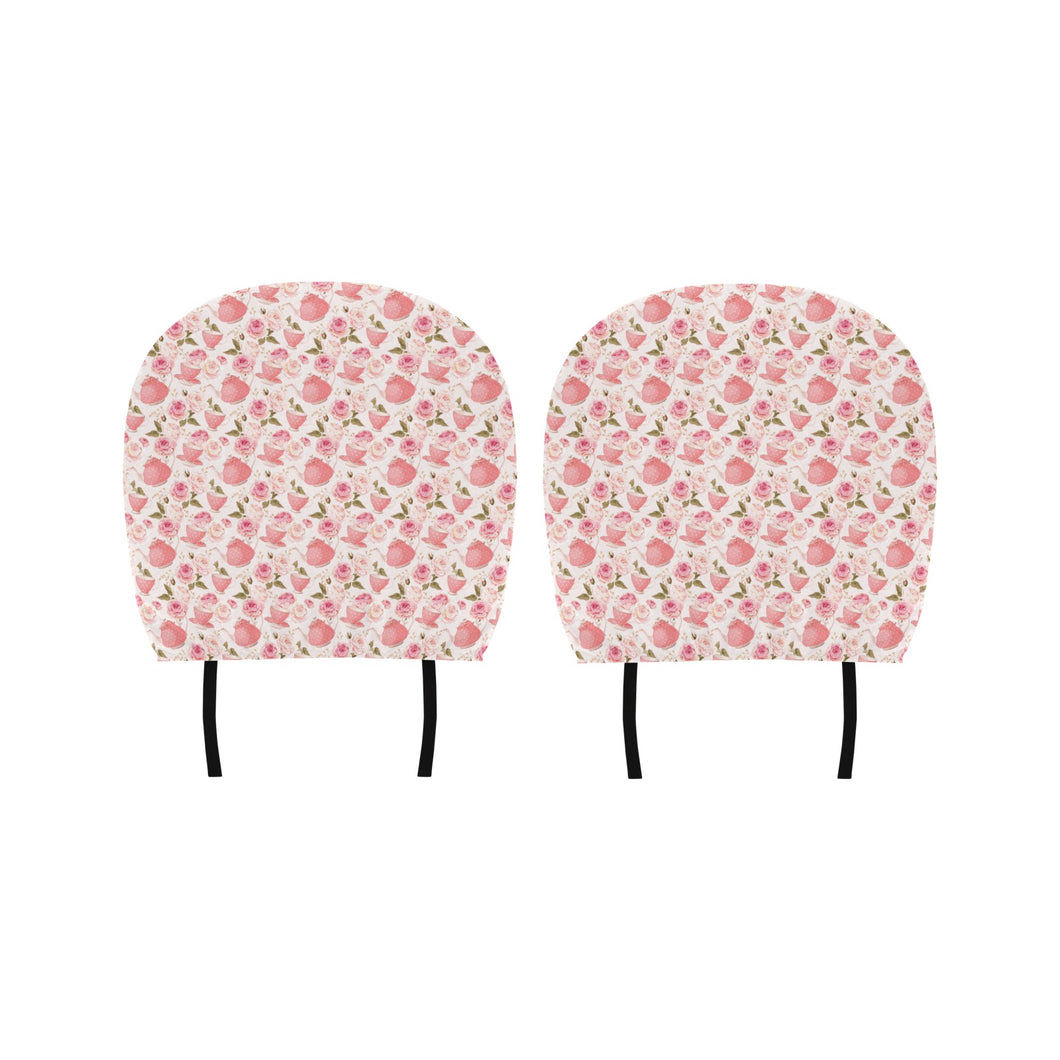 Tea pots Pattern Print Design 04 Car Headrest Cover