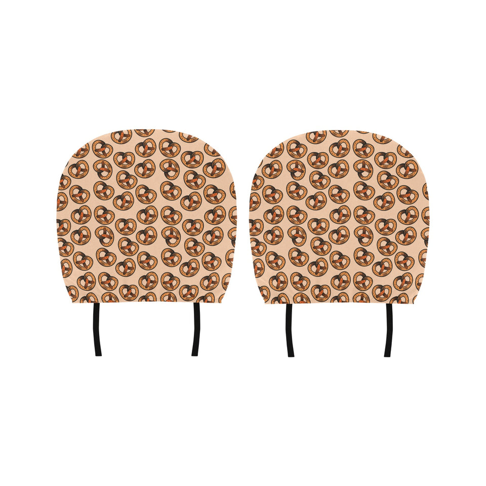 Pretzels Pattern Print Design 02 Car Headrest Cover