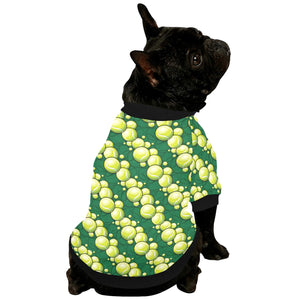 Tennis Pattern Print Design 04 All Over Print Pet Dog Round Neck Fuzzy Shirt