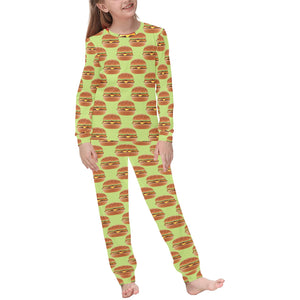 Hamburger Pattern Print Design 02 Kids' Boys' Girls' All Over Print Pajama Set