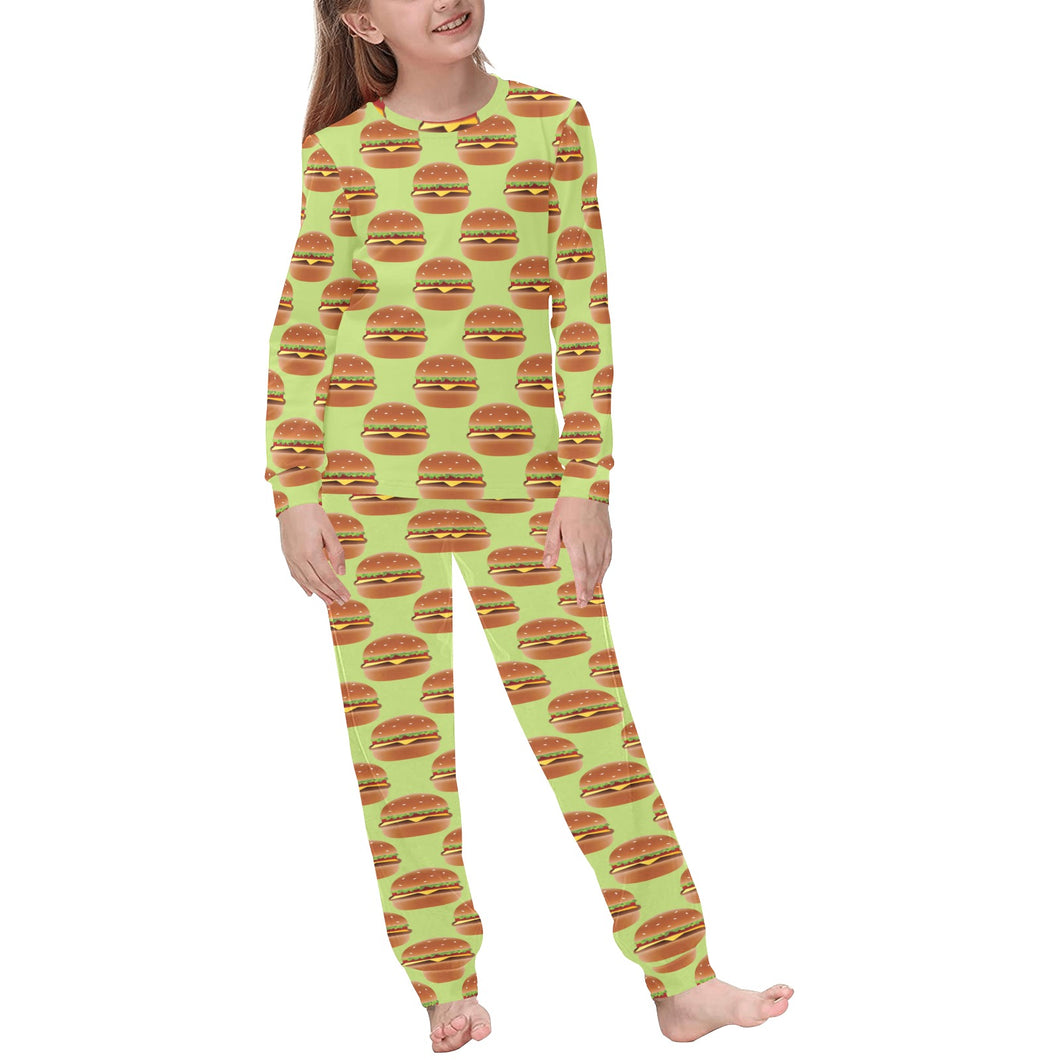 Hamburger Pattern Print Design 02 Kids' Boys' Girls' All Over Print Pajama Set