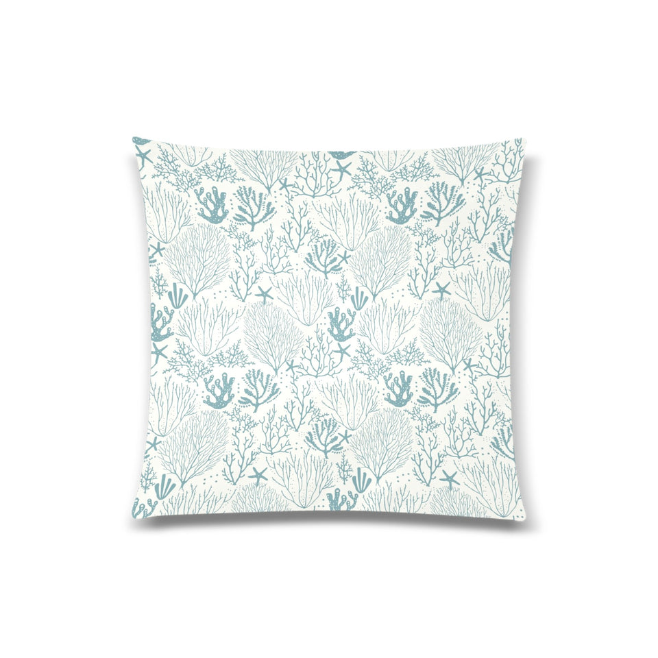 Coral Reef Pattern Print Design 02 Throw Pillow Cover 20"x20"