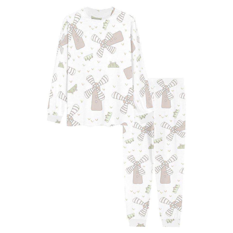 Windmill Pattern Background Men's All Over Print Pajama