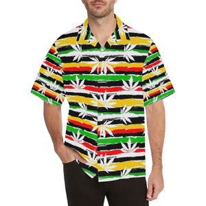 Canabis Marijuana Weed Pattern Print Design 01 Men's All Over Print Hawaiian Shirt (Model T58)