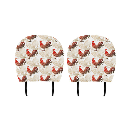 Rooster Chicken Pattern Car Headrest Cover