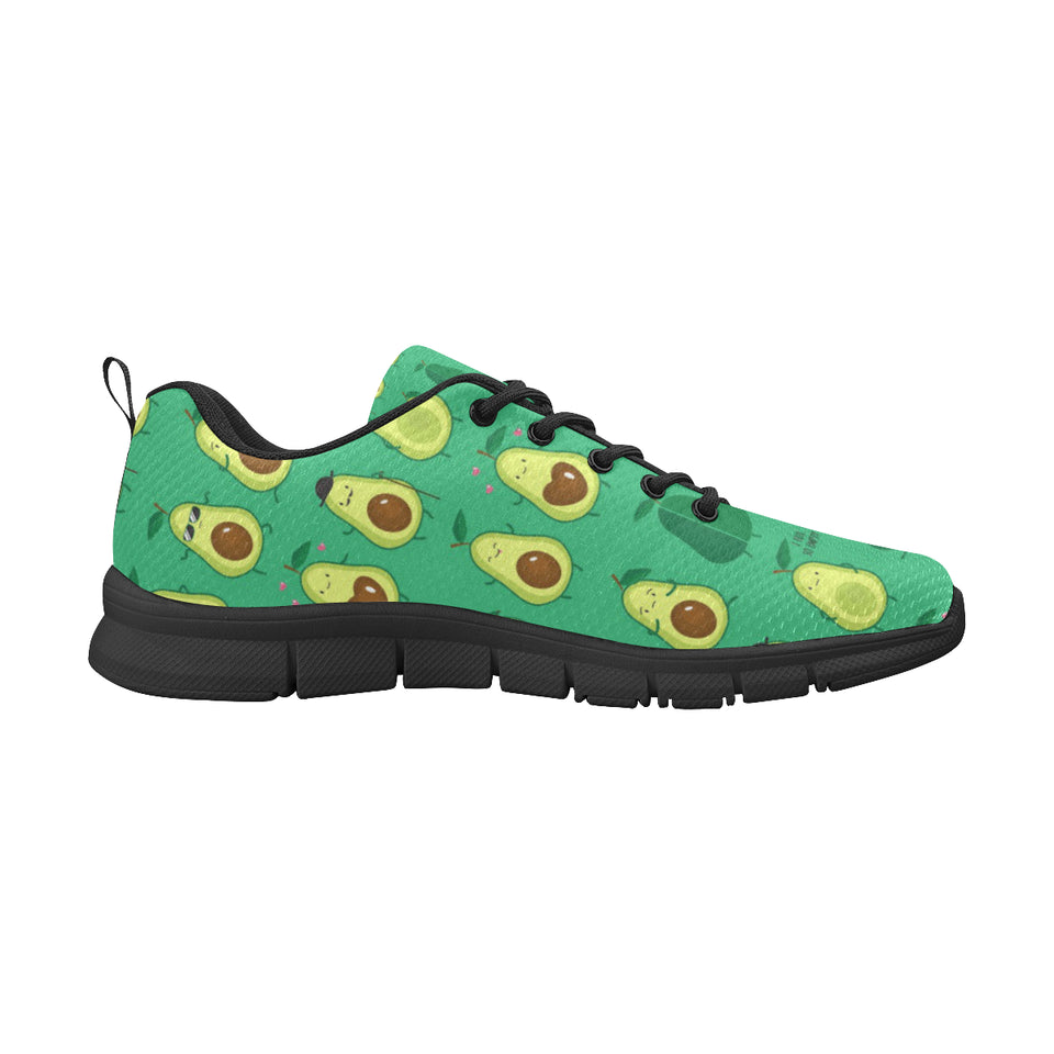 Cute Avocado Pattern Men's Sneakers Black