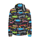 Skate Board Pattern Print Design 03 Men's Padded Hooded Jacket(ModelH42)