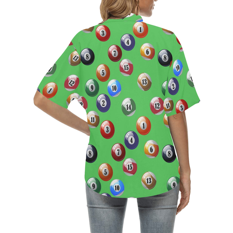 Billiard Ball Pattern Print Design 02 Women's All Over Print Hawaiian Shirt