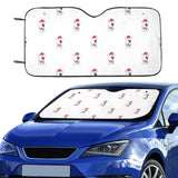 Bull Terrier Pattern Print Design 05 Car Sun Shade