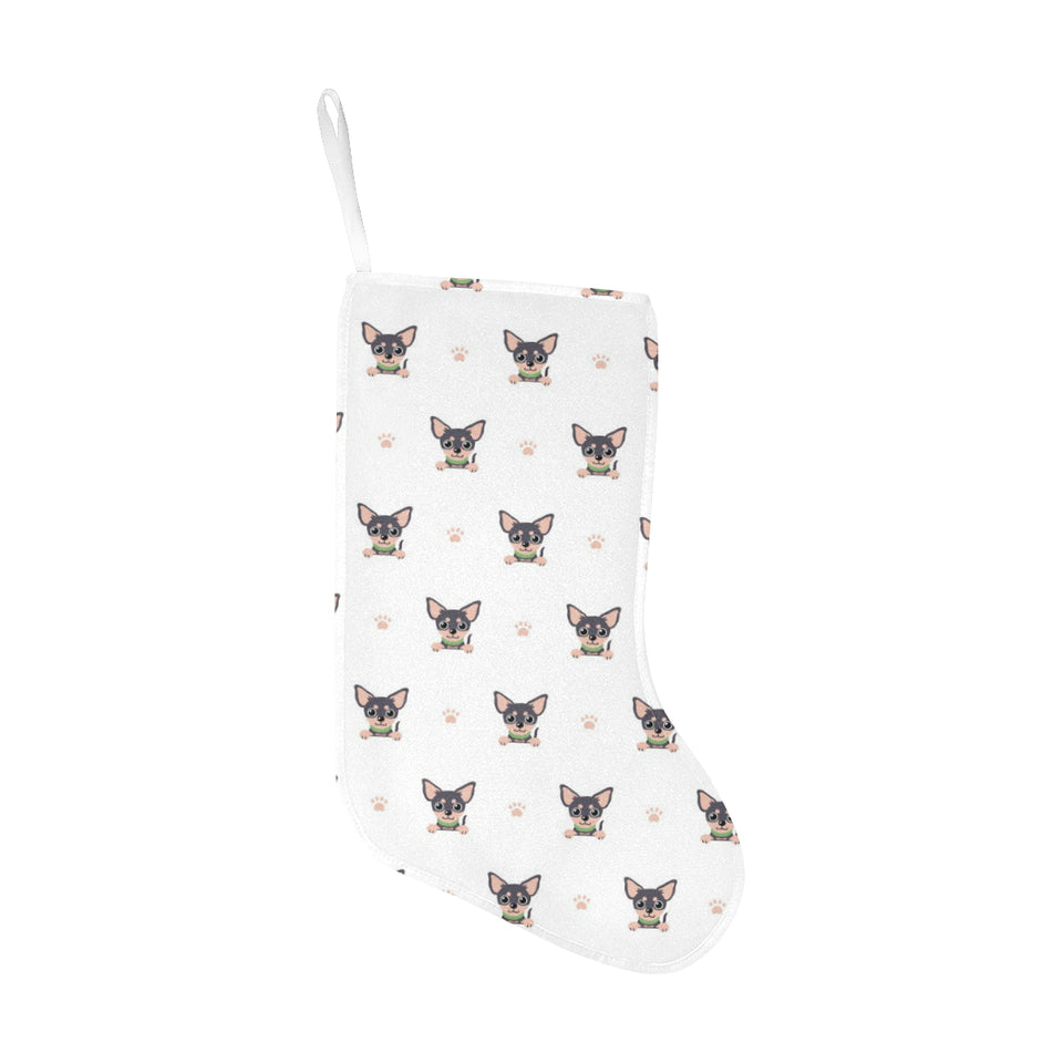 Cute Chihuahua Paw Pattern Christmas Stocking