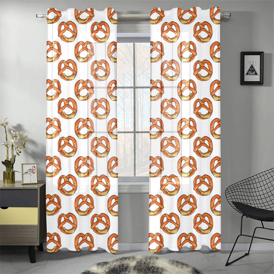 Pretzels Pattern Print Design 03 Gauze Curtain