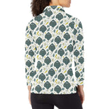 Stingray Pattern Print Design 03 Women's Long Sleeve Polo Shirt