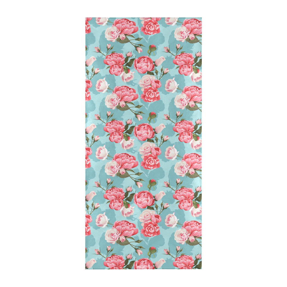 Rose Pattern Print Design 03 Beach Towel