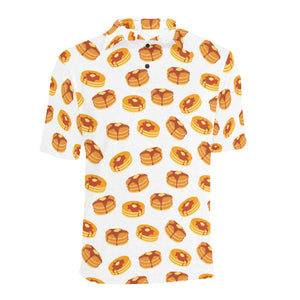 Pancake Pattern Print Design 04 Men's All Over Print Polo Shirt