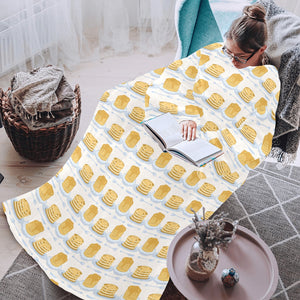 Pancake Pattern Print Design 01 Blanket Robe with Sleeves