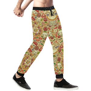 Pizza Pattern Background Unisex Casual Sweatpants