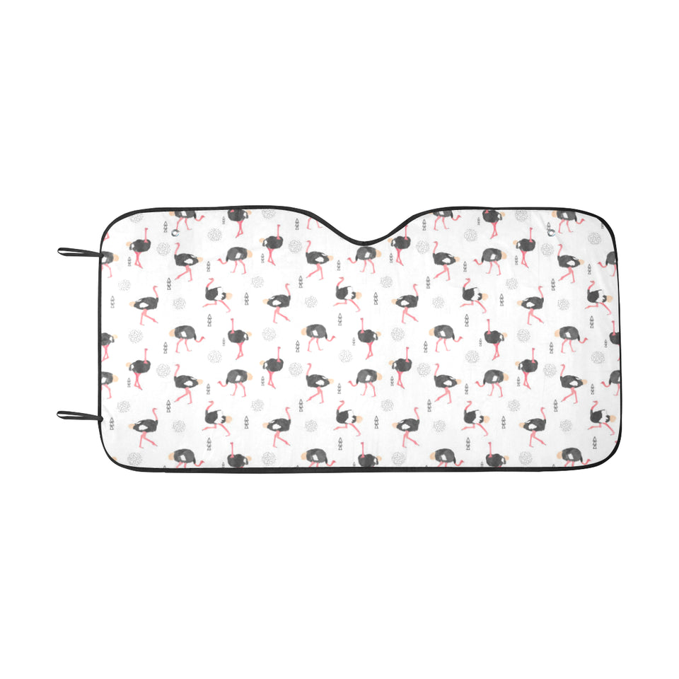 Ostrich Pattern Print Design 02 Car Sun Shade