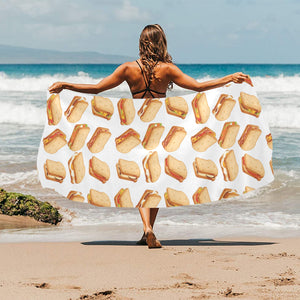 Sandwich Pattern Print Design 01 Beach Towel