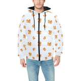 Pancake Pattern Print Design 03 Men's Padded Hooded Jacket(ModelH42)