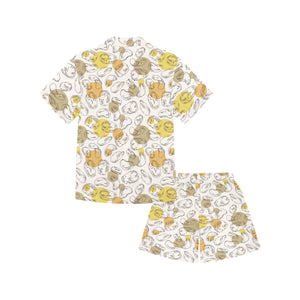 Potato Chips Pattern Print Design 02 Kids' Boys' Girls' V-Neck Short Pajama Set