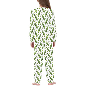 Green Peas Pattern Print Design 03 Kids' Boys' Girls' All Over Print Pajama Set