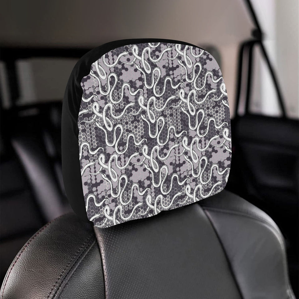 Snake Gray Pattern Car Headrest Cover