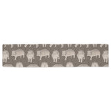 Hippopotamus Pattern Print Design 04 Table Runner