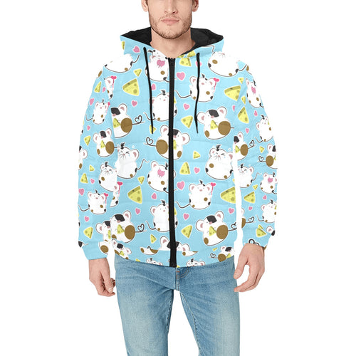 Guinea Pig Pattern Print Design 03 Men's Padded Hooded Jacket(ModelH42)