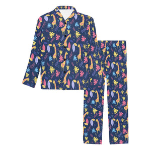 Giraffe Pattern Print Design 04 Men's Long Pajama Set