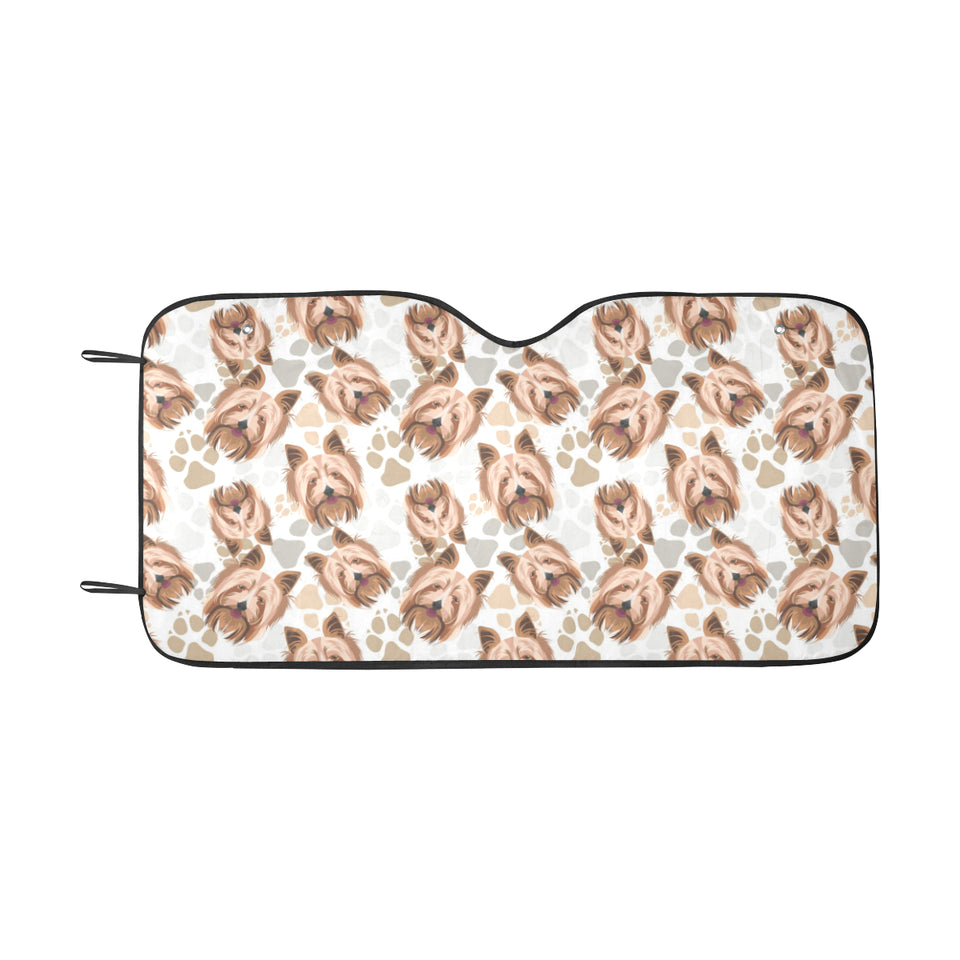 Yorkshire Terrier Pattern Print Design 04 Car Sun Shade