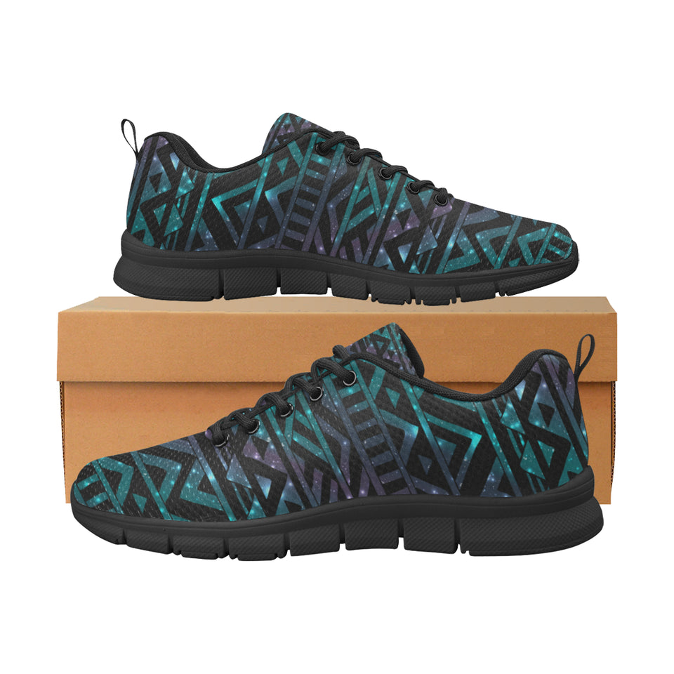 Space Tribal Galaxy Pattern Men's Sneakers Black