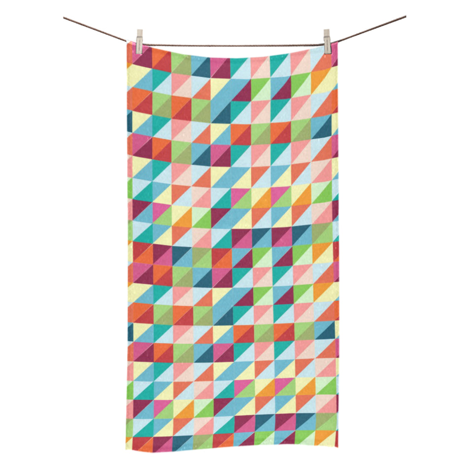 Rainbow Geometric Pattern Bath Towel