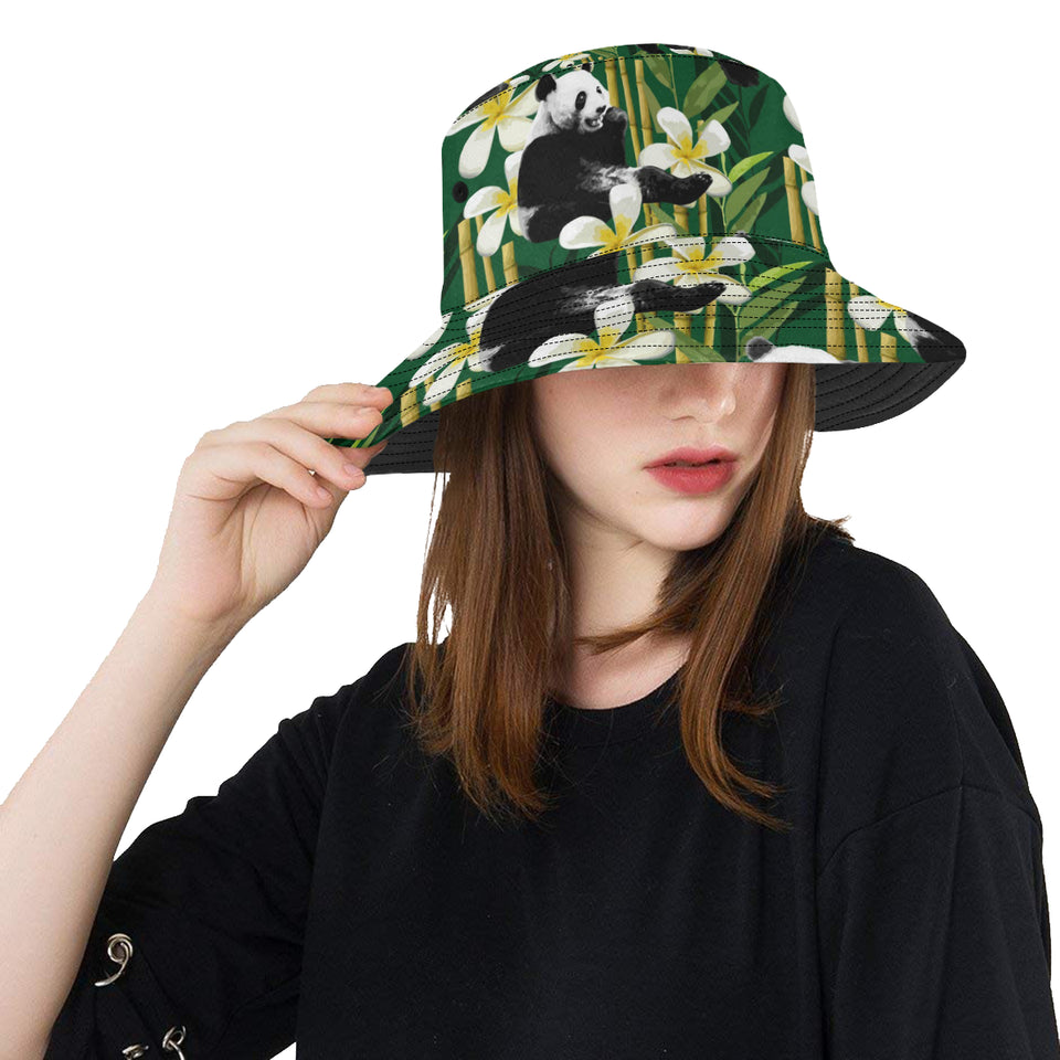 Panda Bamboo Flower Pattern Unisex Bucket Hat