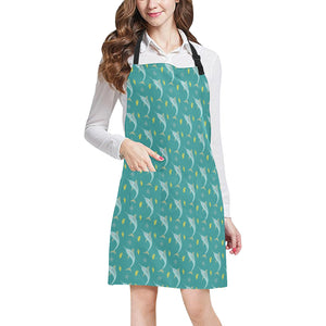 Swordfish Pattern Print Design 04 Adjustable Apron