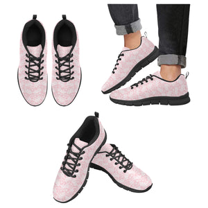 Sakura Pink Pattern Men's Sneakers Black