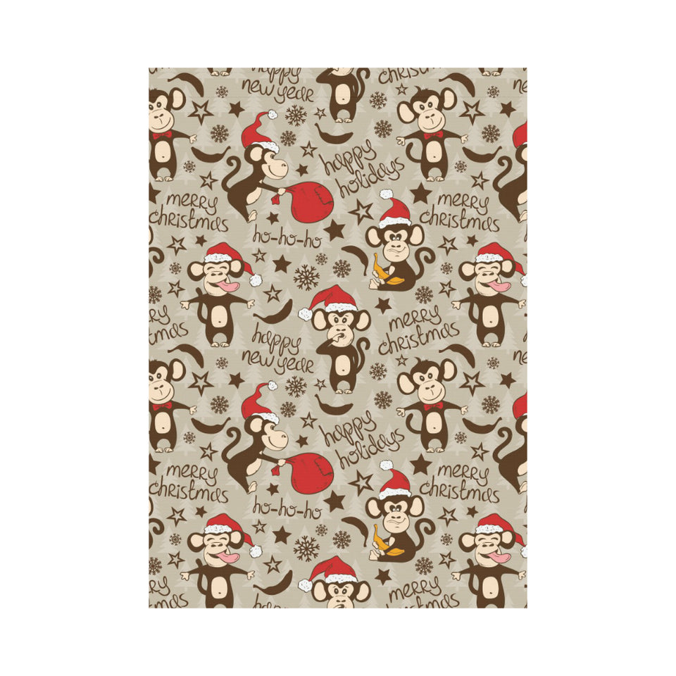 Monkey Christmas Pattern House Flag Garden Flag