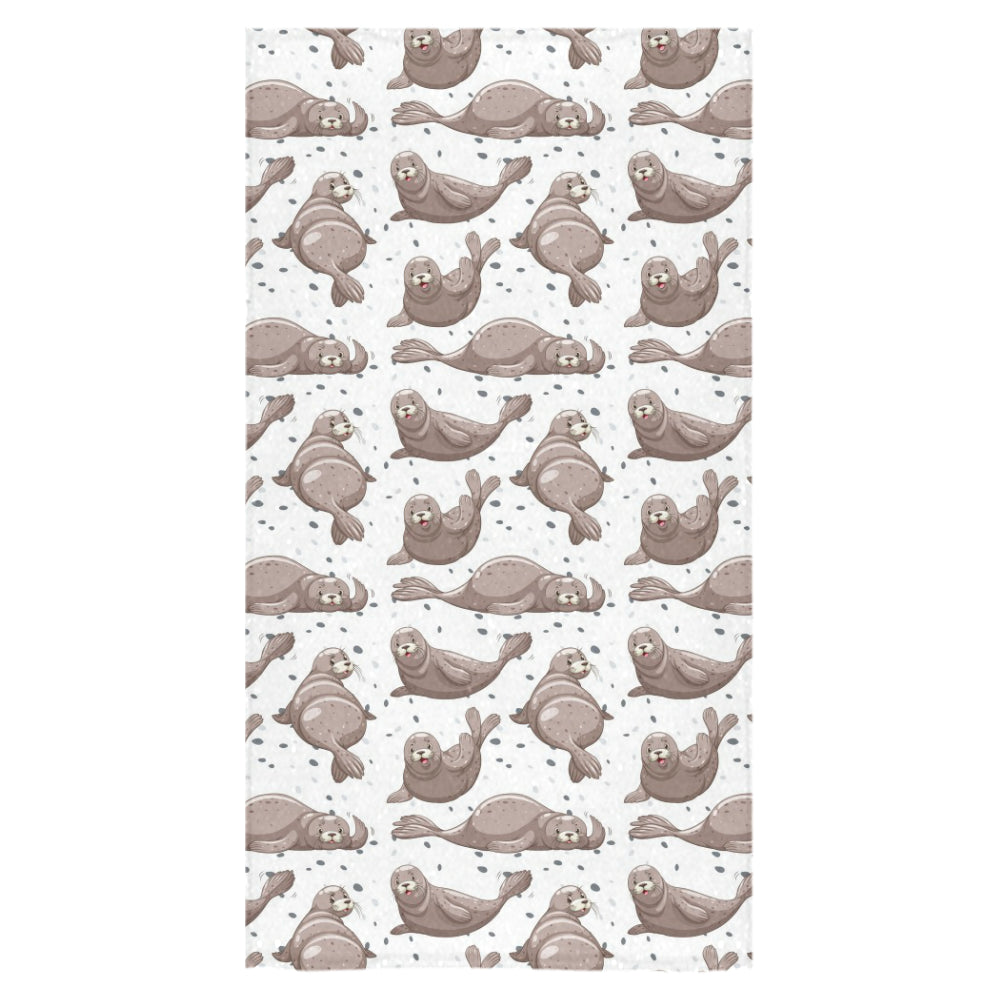 Sea Lion Pattern Background Bath Towel