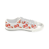 Tomato Water Color Pattern Women's Low Top Canvas Shoes White