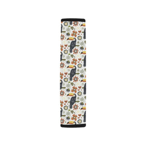 Toucan Flower Pattern Car Seat Belt Cover