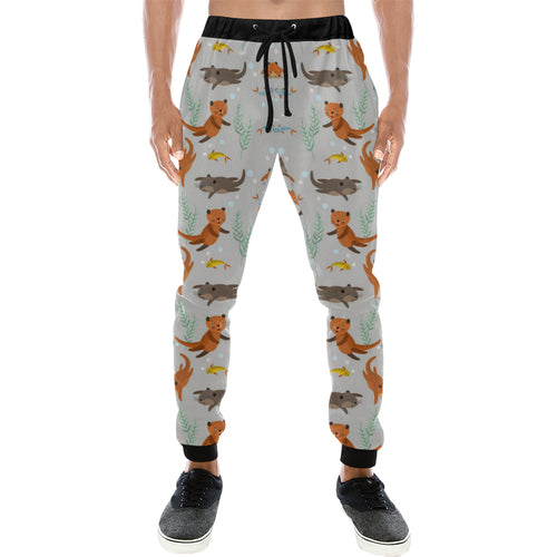 Swimming Fish Otter Pattern Unisex Casual Sweatpants