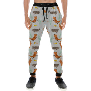 Swimming Fish Otter Pattern Unisex Casual Sweatpants