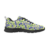 Blueberry Leaves Pattern Men's Sneakers Black