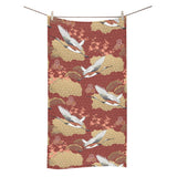 Japanese Crane Theme Pattern Bath Towel