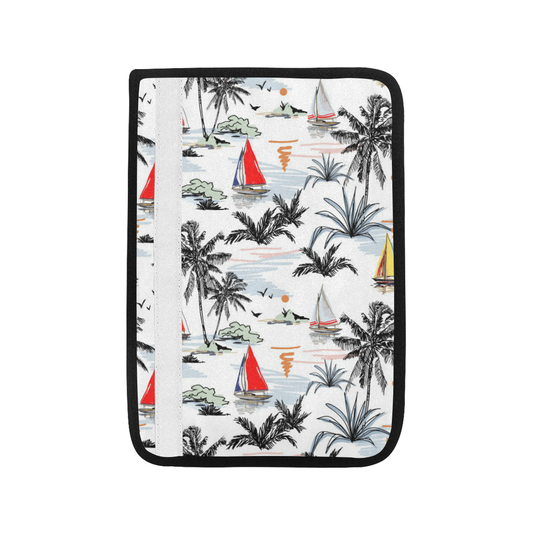 Sailboat Pattern Background Car Seat Belt Cover