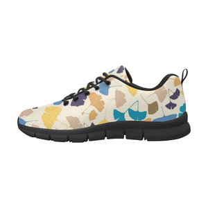 Colorful Ginkgo Leaves Pattern Men's Sneakers Black