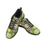 Green Apple Pattern Men's Sneakers Black