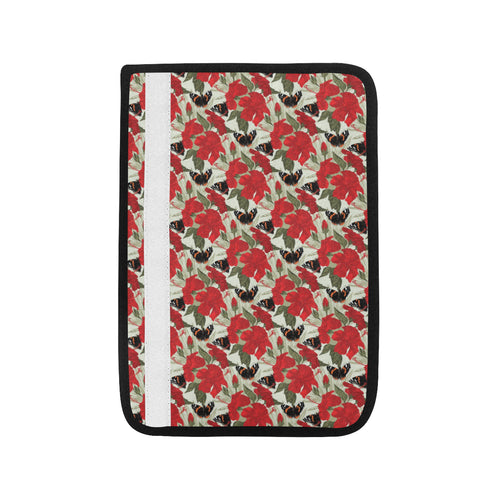 Hibiscus Pattern Print Design 04 Car Seat Belt Cover