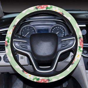 Ladybug Pattern Print Design 05 Car Steering Wheel Cover