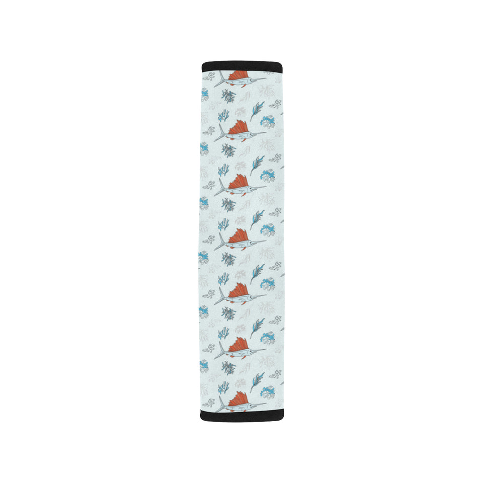 Swordfish Pattern Print Design 03 Car Seat Belt Cover